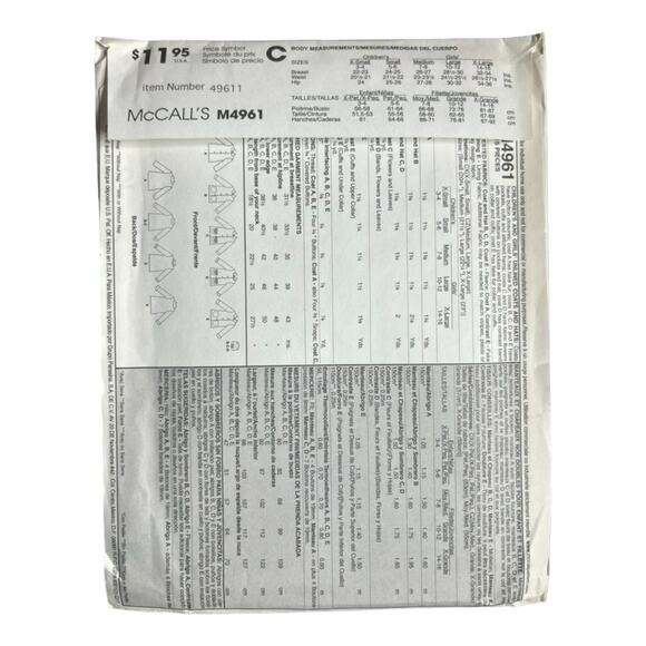 McCall's M4961 Children's Unlined Coats and Hats Pattern - Extra Small/Small - Picture 3 of 5